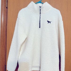 VS Pink Fleece 1/4 ZIP PULLOVER. Used. Size Medium. Great shape.